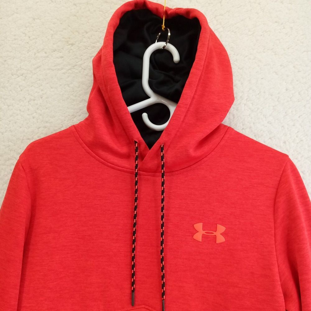 Under Armour Hoodie Womens Sz‎ Small Red Fleece lined Storm Cold Gear